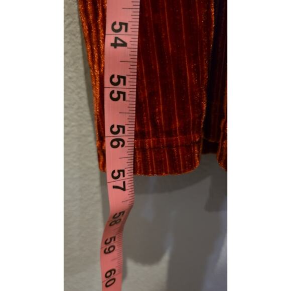 Anthropologie Ali & Jay Jumpsuit Womens M Ruby Red Velvet Pleated Wrap V-Neck - Picture 8 of 13